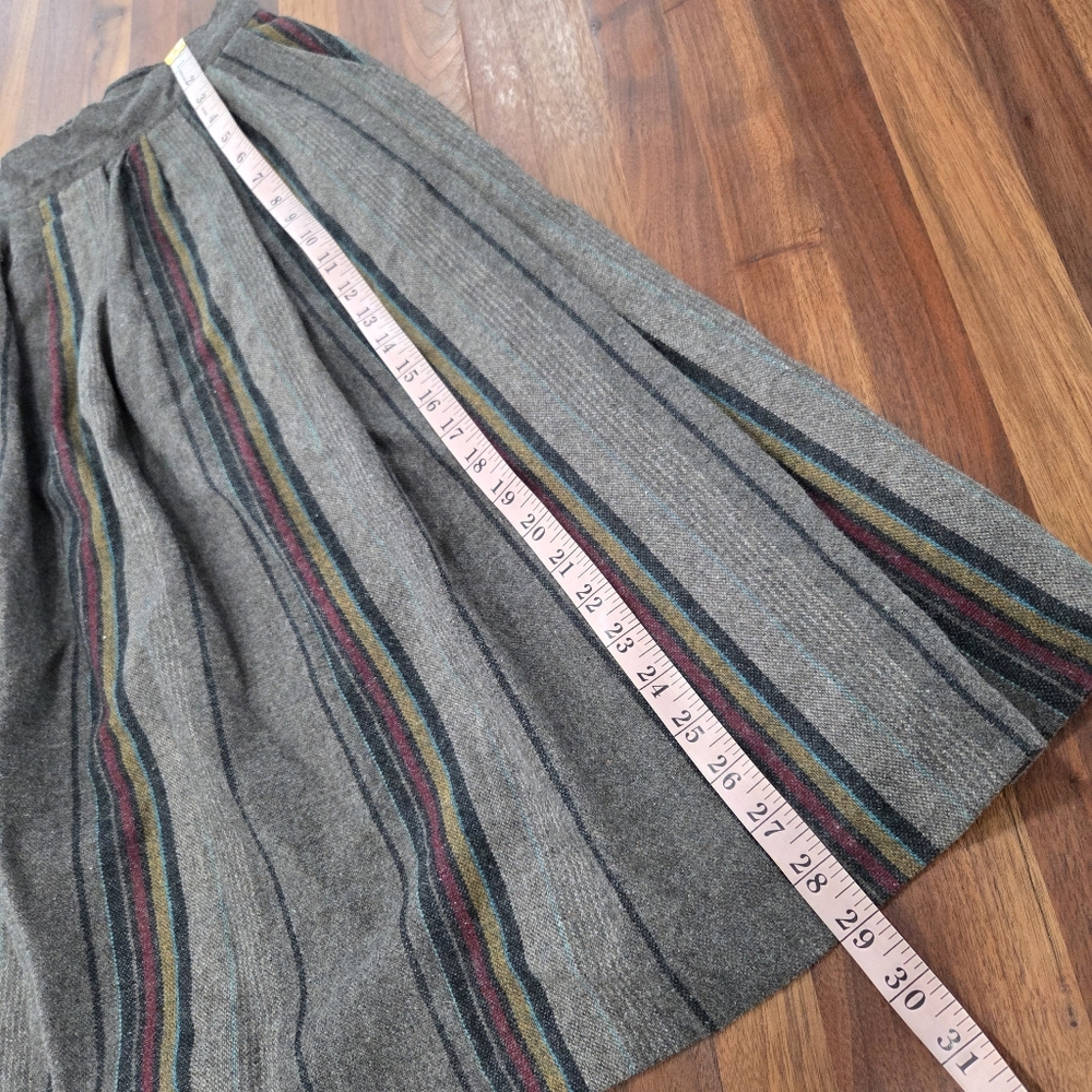 Vintage Claude Wool Blend Gray Striped Women's Skirt Junior SIZE 11/12 - Picture 3 of 6